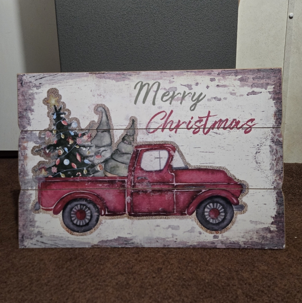 LARGE OLD TRUCK CHRISTMAS SIGN